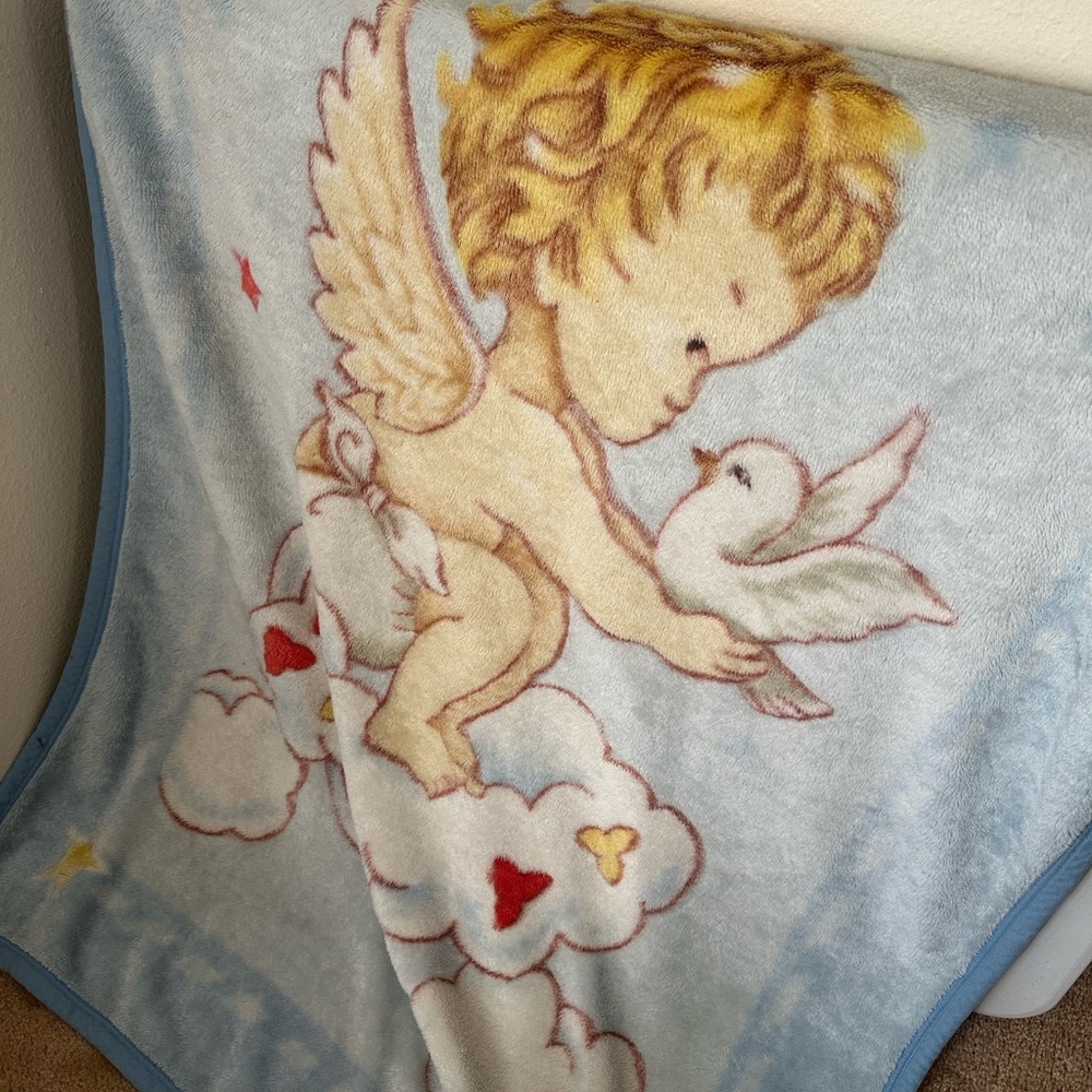 Gerber Angelic Baby Blanket with Blue and Yellow Accents